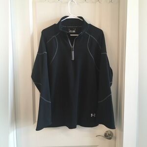Under Armour Man’s Quarter Zip Pullover with Zip Pockets Black Sz. LG